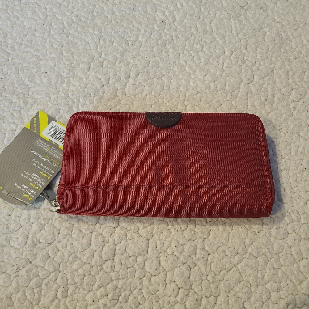Travelon - NWT - red wine RFID wallet/wristlet